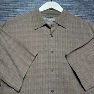 5.11 Tactical Shirt Men's L Brown Plaid Short Sleeve Button Up Covert 71199